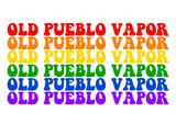 OPV Preorder T-Shirts OPV Gear Old Pueblo Vapor White Small Multi Rainbow OPV