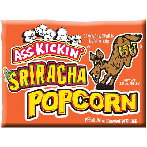 Ass Kickin Hot Sriracha Popcorn, 3.5oz. Ass Kickin 